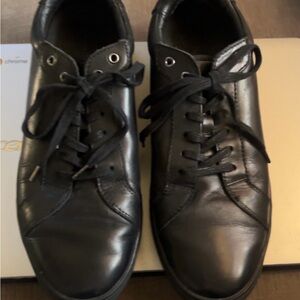 All Saints Black Leather Sneakers Sleek Minimalist Design